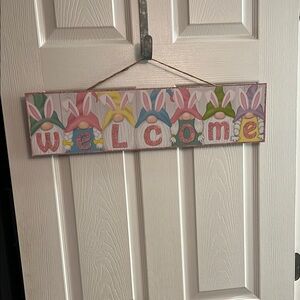 Colorful Bunny Welcome Sign